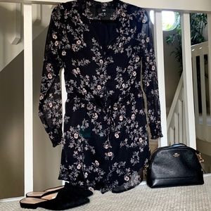 Long sleeve floral romper!